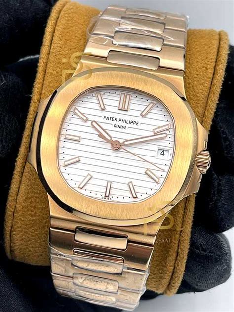 patek philippe nautilus gold white dial